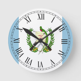 Horloge Ronde Drapeau du Guatamala