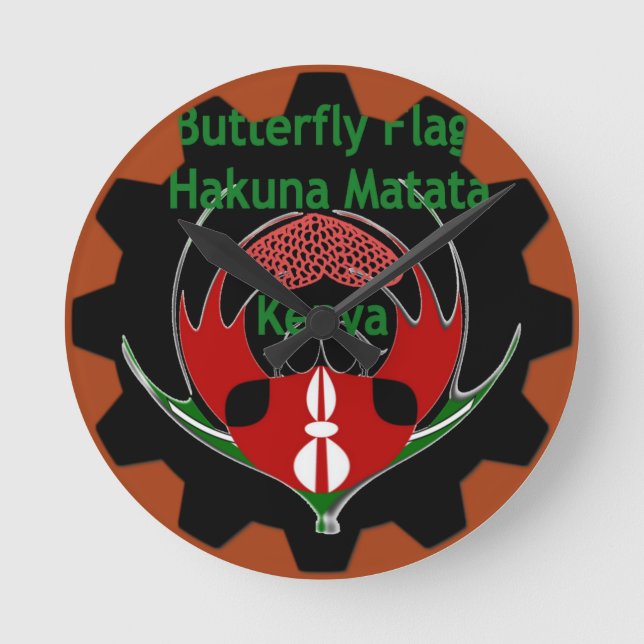Horloge Ronde Drapeau du Kenya - Hakuna Matata Patriotic (Recto)