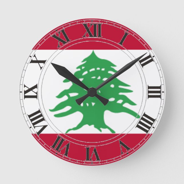 Horloge Ronde Drapeau du Liban (Recto)