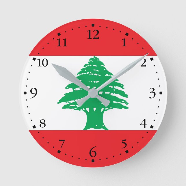 Horloge Ronde Drapeau du Liban (Recto)