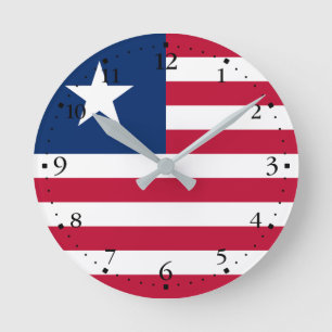Horloge Ronde Drapeau du Libéria