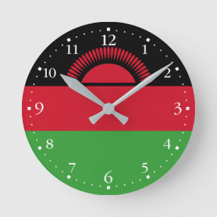Horloge Ronde Drapeau du Malawi