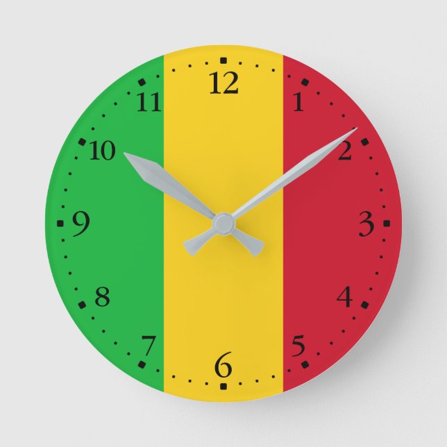 Horloge Ronde Drapeau du Mali (Recto)