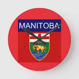 Horloge Ronde Drapeau du Manitoba 