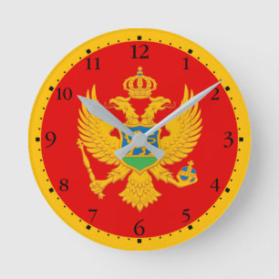 Horloge Ronde Drapeau du Monténégro