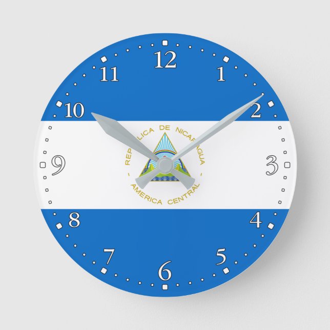 Horloge Ronde Drapeau du Nicaragua (Recto)