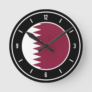 Horloge Ronde Drapeau du Qatar élégant