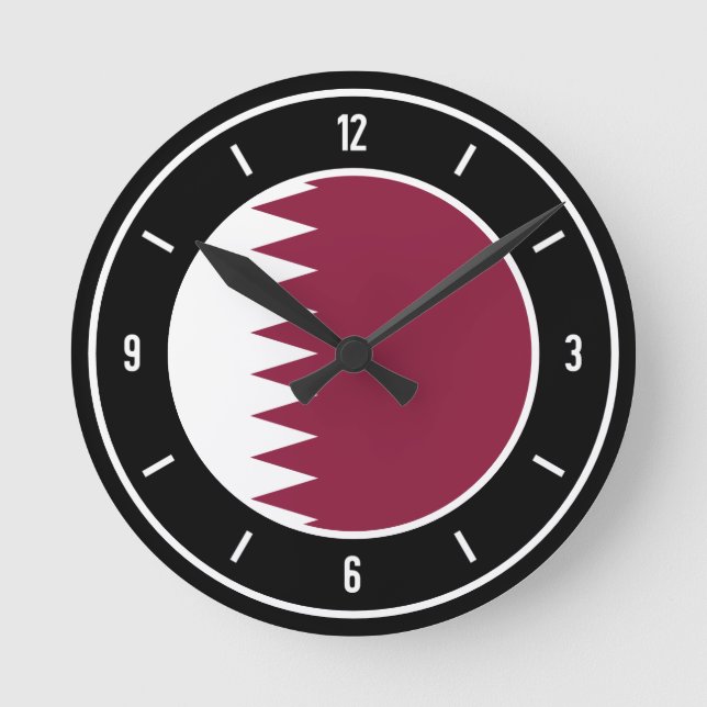Horloge Ronde Drapeau du Qatar élégant (Recto)