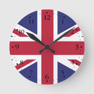 Horloge Ronde Drapeau du Royaume-Uni patriotique