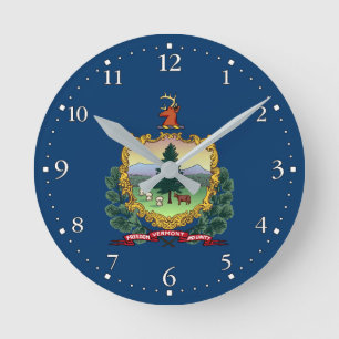 Horloge Ronde Drapeau du Vermont