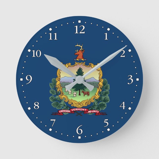 Horloge Ronde Drapeau du Vermont (Recto)