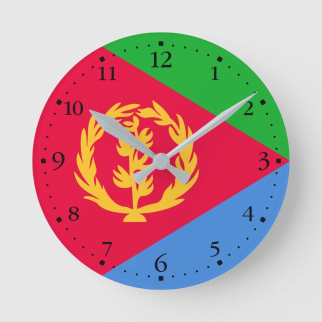 Horloge Ronde Drapeau Érythrée (Recto)