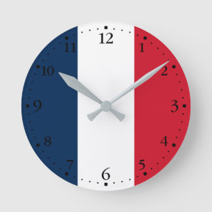 Horloge Ronde Drapeau français