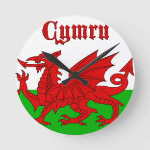 Horloge Ronde Drapeau gallois Cymru