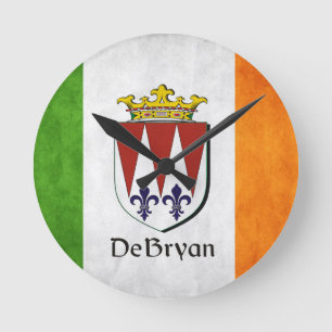Horloge Ronde Drapeau irlandais DeBryan