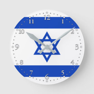 Horloge Ronde Drapeau Israël