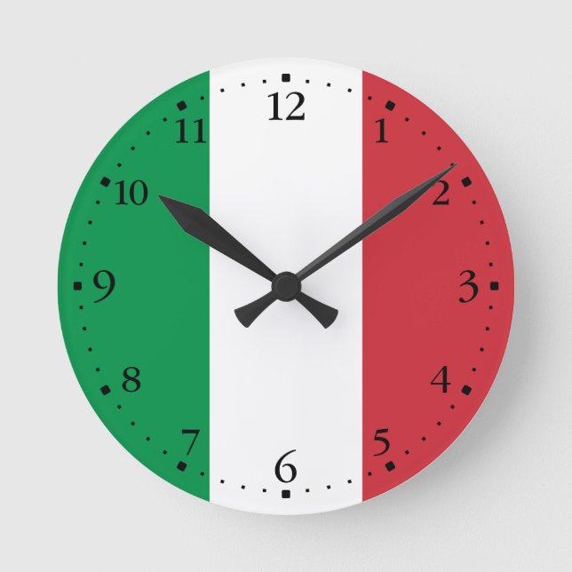 Horloge Ronde Drapeau Italie (Recto)
