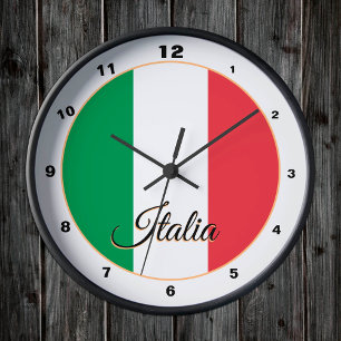 Horloge Ronde Drapeau italien moderne & Italie tendance Maison /