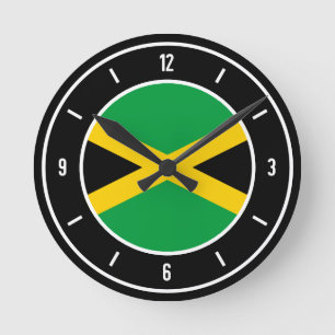Horloge Ronde Drapeau jamaïcain élégant