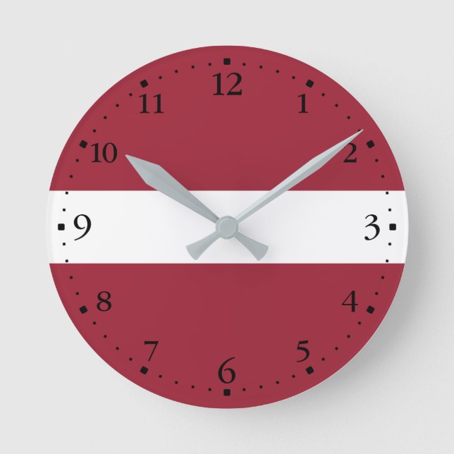 Horloge Ronde Drapeau Lettonie (Recto)