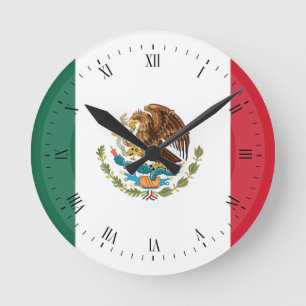Horloge Ronde Drapeau mexicain classique