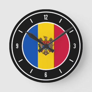 Horloge Ronde Drapeau moldave élégant