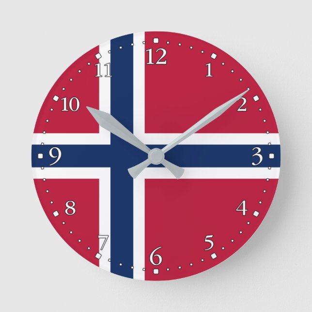 Horloge Ronde Drapeau norvégien (Recto)