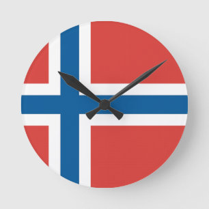 Horloge Ronde Drapeau norvégien
