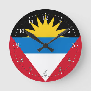 Horloge Ronde Drapeau patriote d'Antigua-et-Barbuda