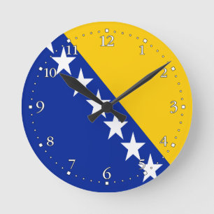 Horloge Ronde Drapeau patriotique de Bosnie-Herzégovine