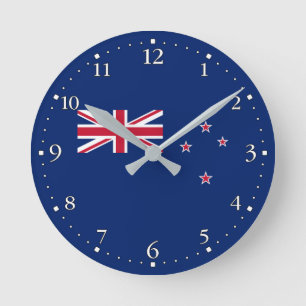 Horloge Ronde Drapeau patriotique de la Nouvelle-Zélande