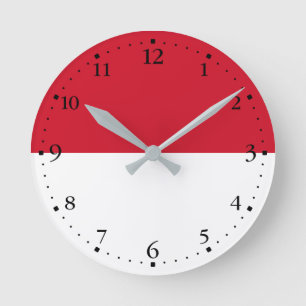 Horloge Ronde Drapeau patriotique de Monaco