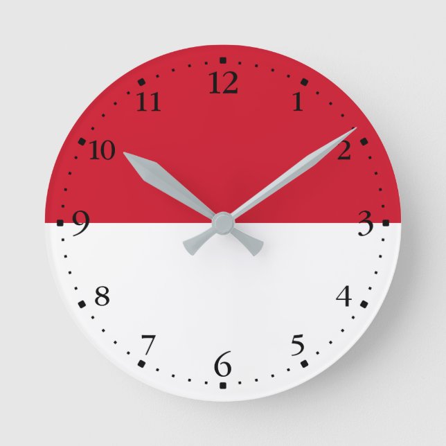 Horloge Ronde Drapeau patriotique de Monaco (Recto)