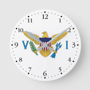 Horloge Ronde Drapeau patriotique des Îles Vierges américaines