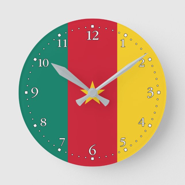 Horloge Ronde Drapeau patriotique du Cameroun (Recto)