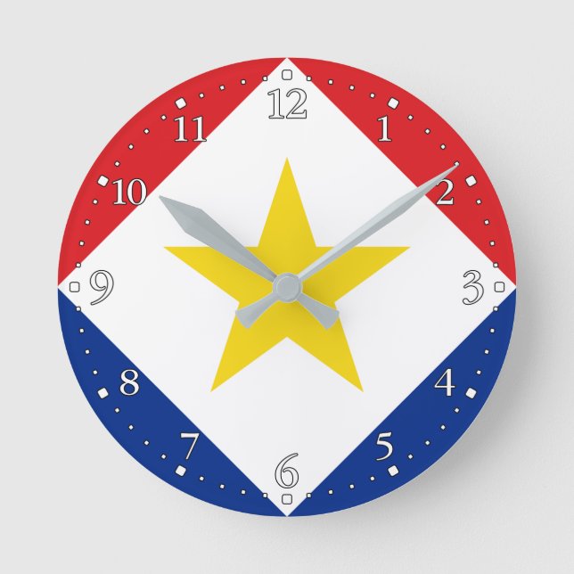 Horloge Ronde Drapeau Saba (Recto)