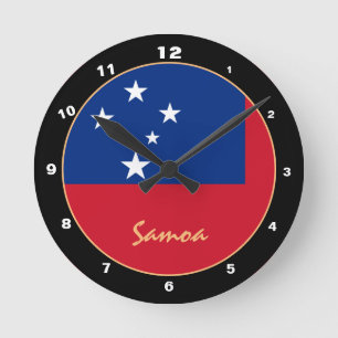 Horloge Ronde Drapeau Samoan Patriotique, Samoa tendance Maison