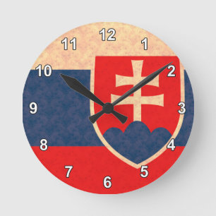 Horloge Ronde Drapeau slovaque de motif vintage