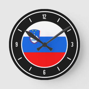 Horloge Ronde Drapeau Slovénie élégant
