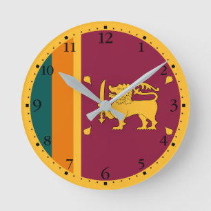 Horloge Ronde Drapeau Sri Lanka