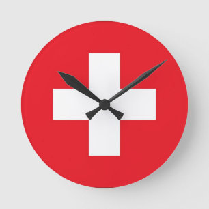 Horloge Ronde Drapeau suisse