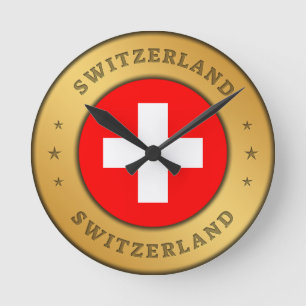 Horloge Ronde Drapeau Suisse