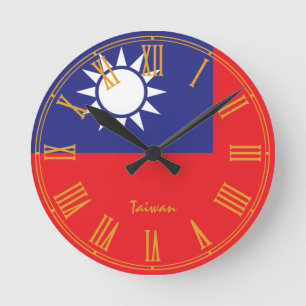 Horloge Ronde Drapeau taïwanais & Taïwan maison tendance / des