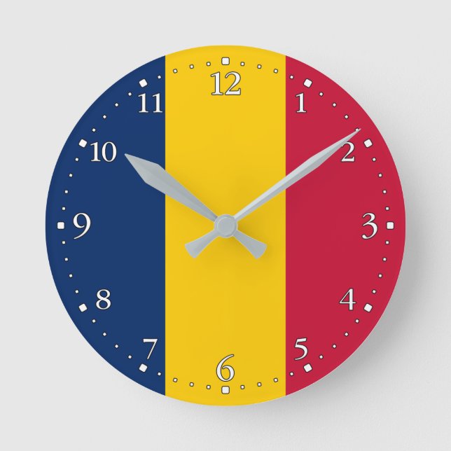 Horloge Ronde Drapeau Tchad (Recto)