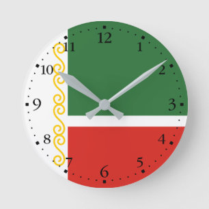Horloge Ronde Drapeau tchétchène