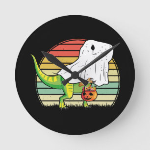 Horloge Ronde Drôle de dinosaure fantôme Halloween