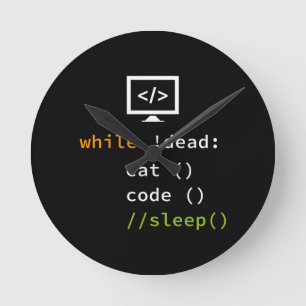 Horloge Ronde Drôle développeur de logiciel programmer cadeau