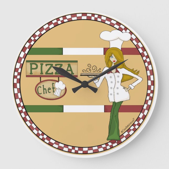 Horloge ronde du chef pizza (Recto)