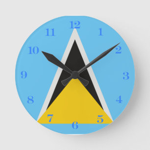 Horloge ronde du drapeau de Sainte-Lucie