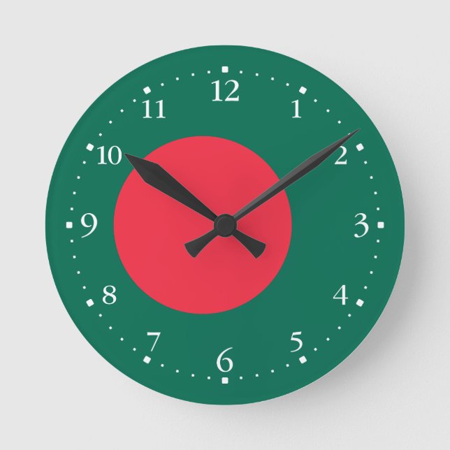 Horloge ronde du drapeau du Bangladesh patriotique (Recto)